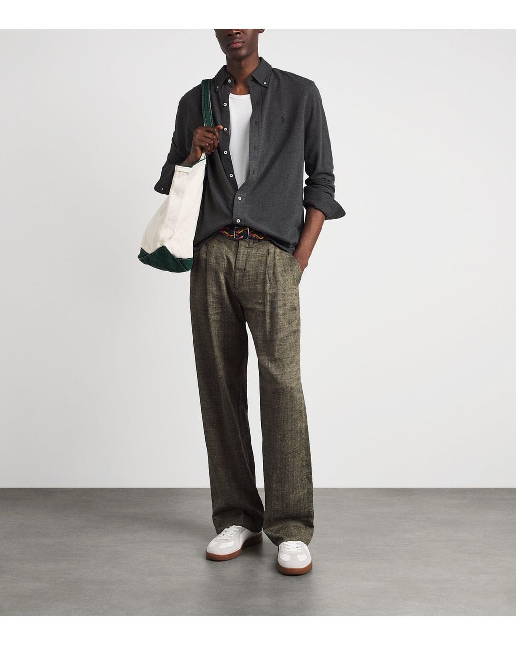 Polo Ralph Lauren Gray Cotton Mesh Shirt for men