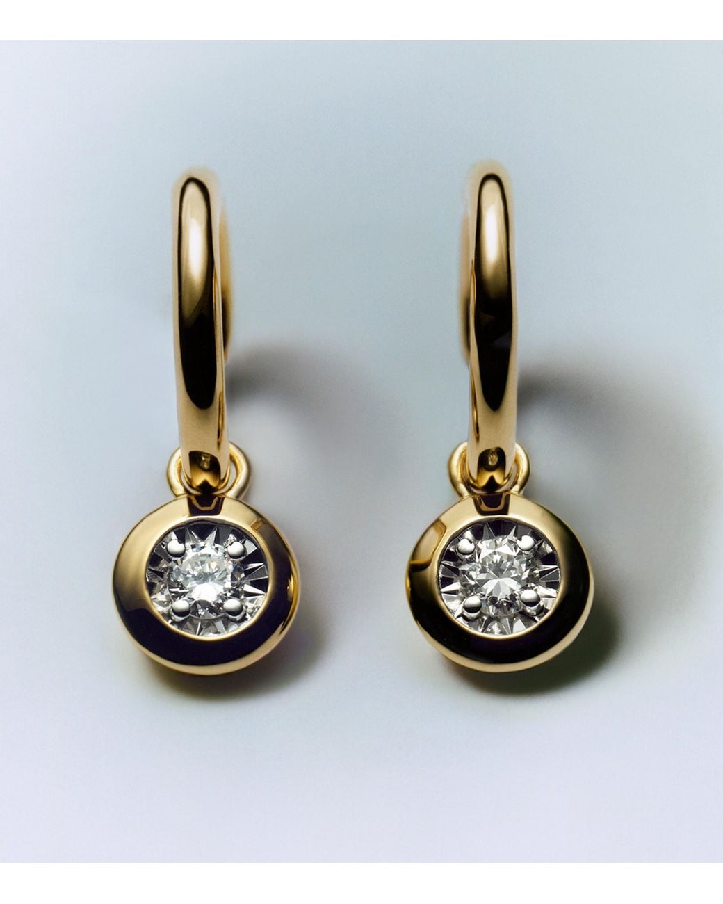 Monica Vinader Metallic Vermeil And Diamond Huggie Earrings