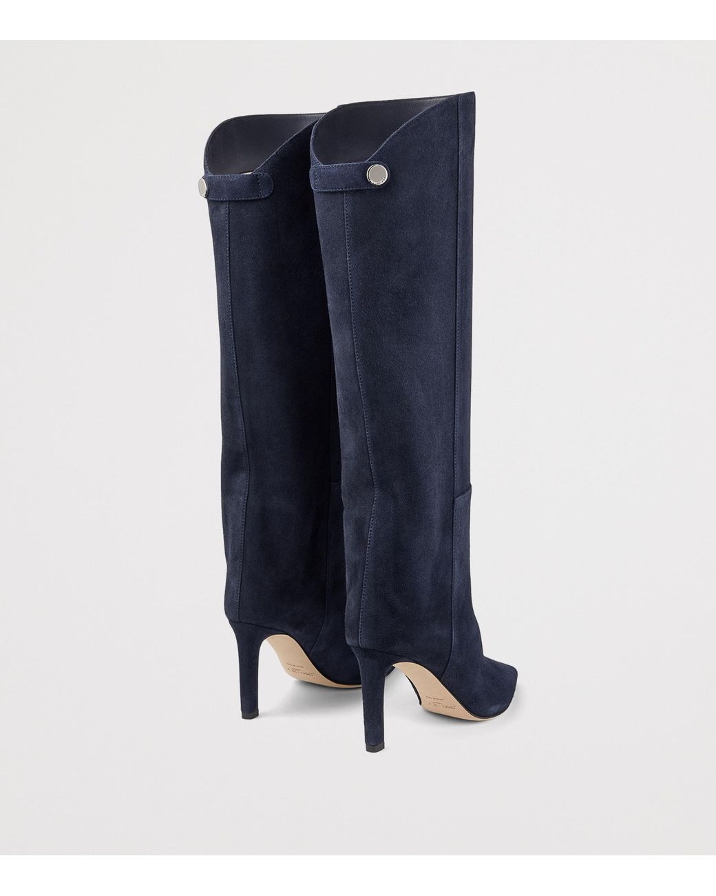Jimmy Choo Blue Alizze 85 Suede Knee-High Boots