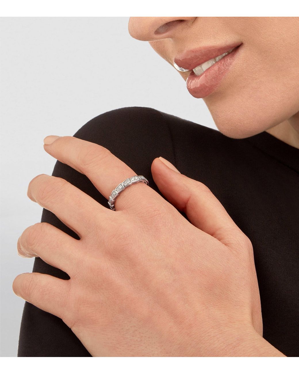 BVLGARI Metallic And Diamond Serpenti Viper Ring