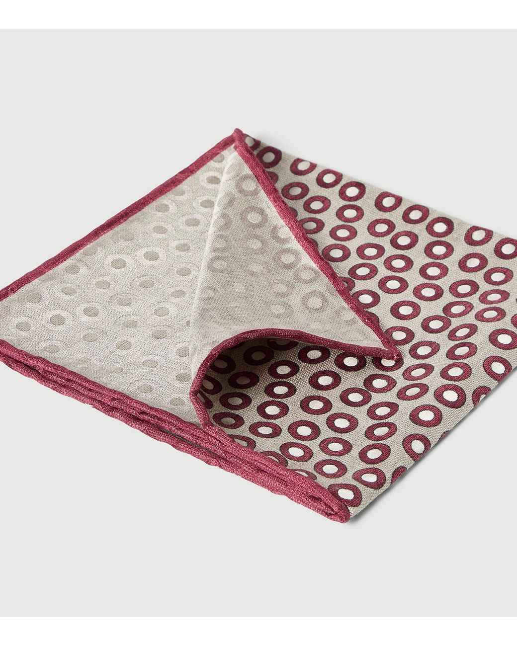 Brunello Cucinelli Pink Silk Polka-Dot Pocket Square for men