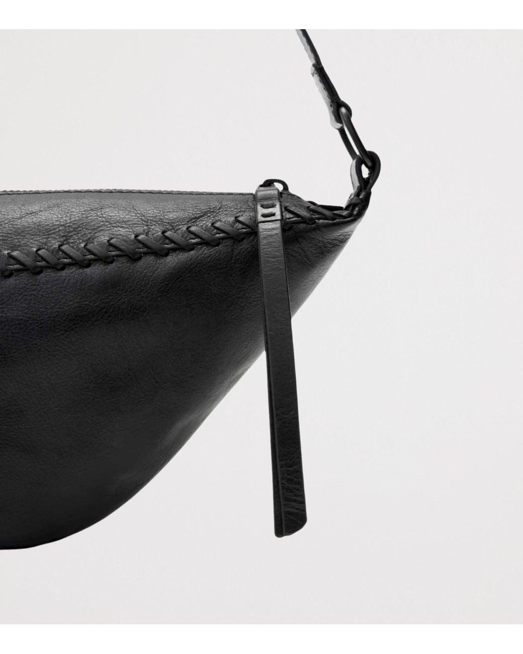 AllSaints Black Leather Esme Cross-Body Bag
