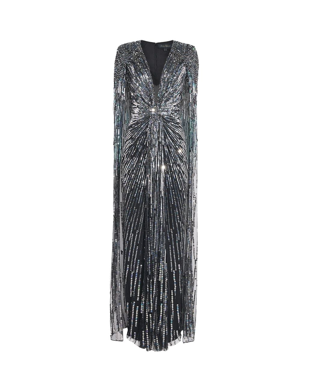 Jenny Packham Gray Rush Cape Gown