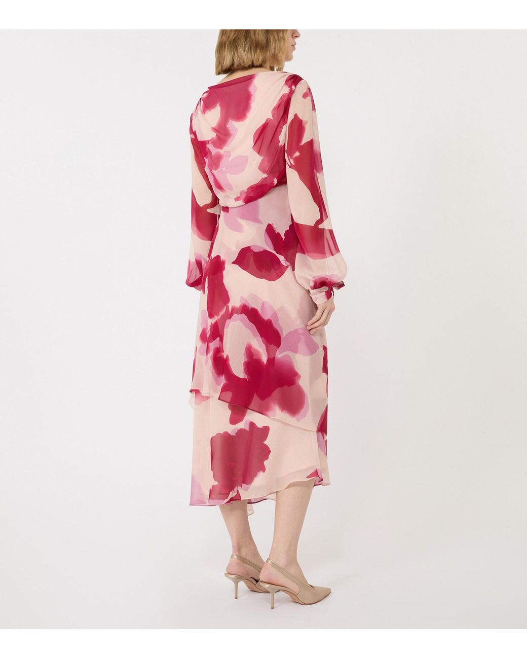 Max Mara Red Printed Georgette Dress