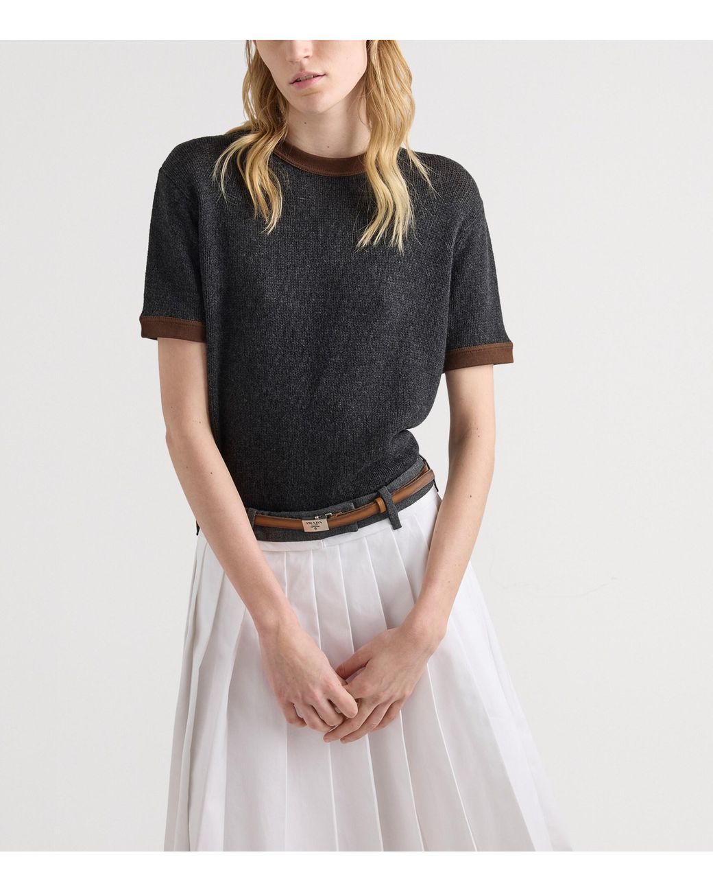 Prada Black Cashmere Crew Neck Sweater