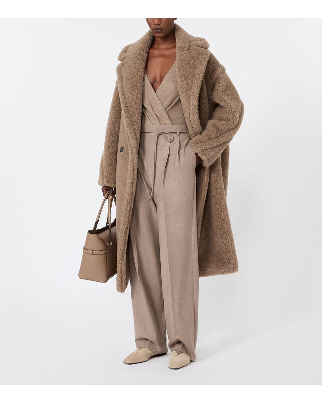Max Mara Brown Cashmere-Silk Teddy Coat