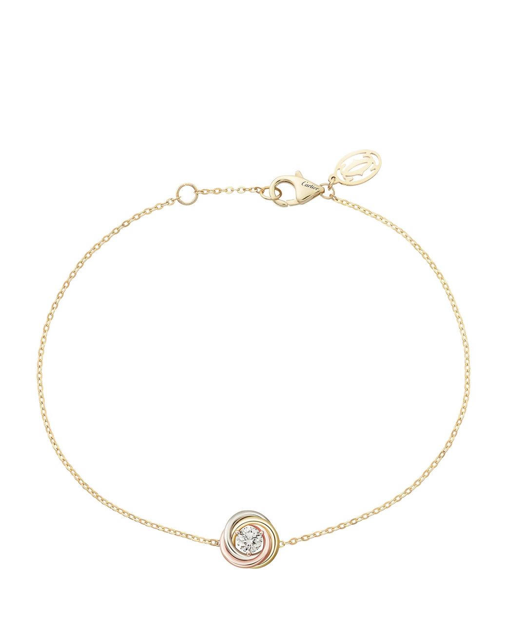 Cartier Metallic Mixed And Diamond Trinity Bracelet