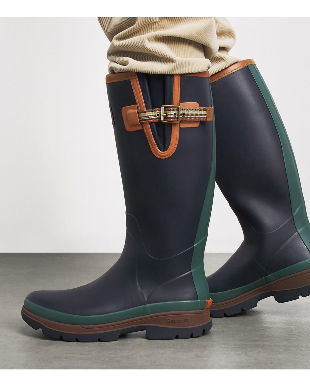 Barbour Blue X Paul Smith Tall Wellington Boots for men