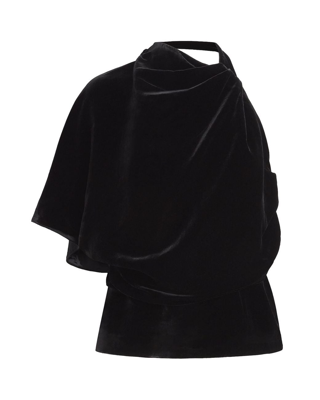 Rohe Black Velvet Draped Open-Back Top