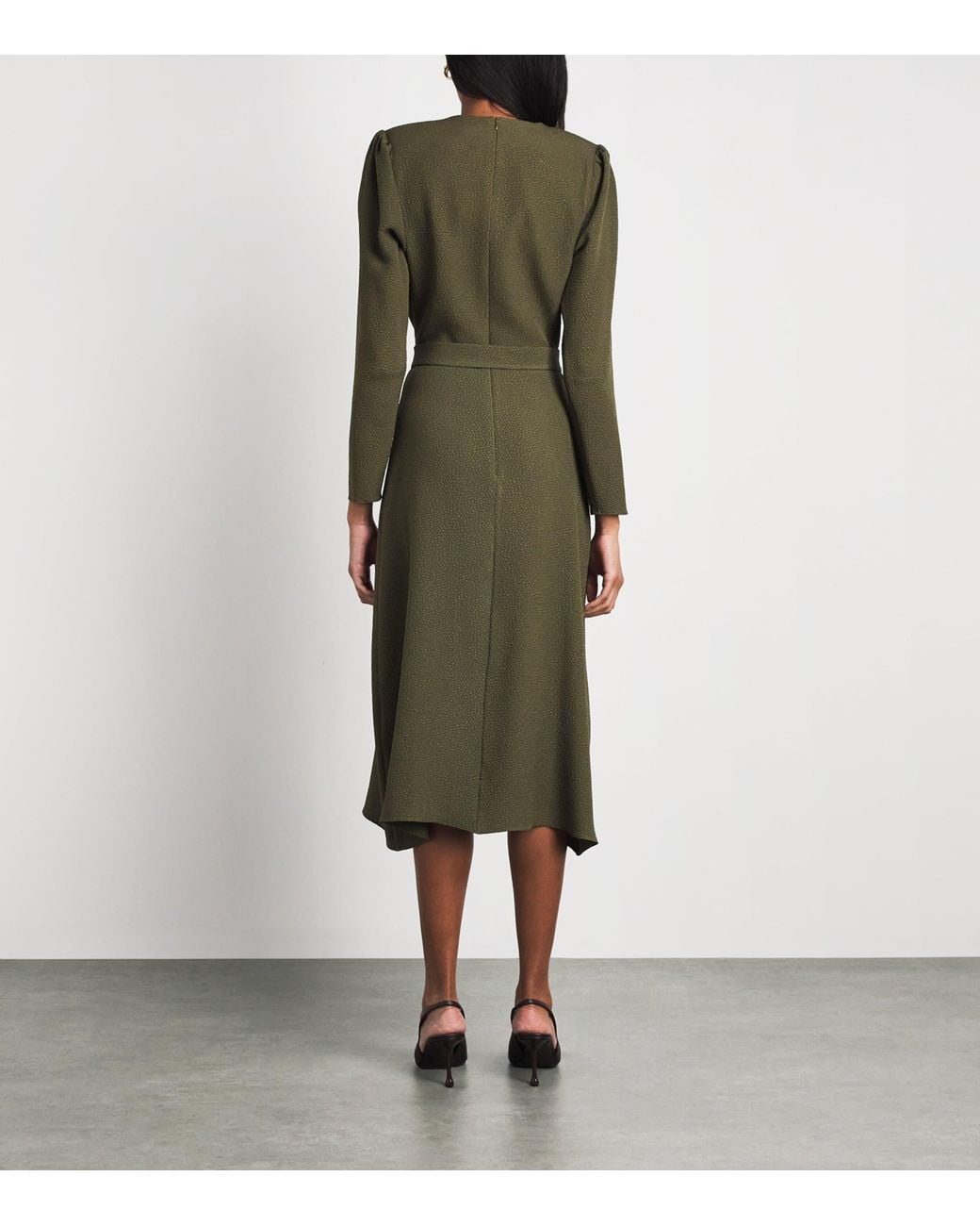 Edeline Lee Green Belted Diana Midi Dress