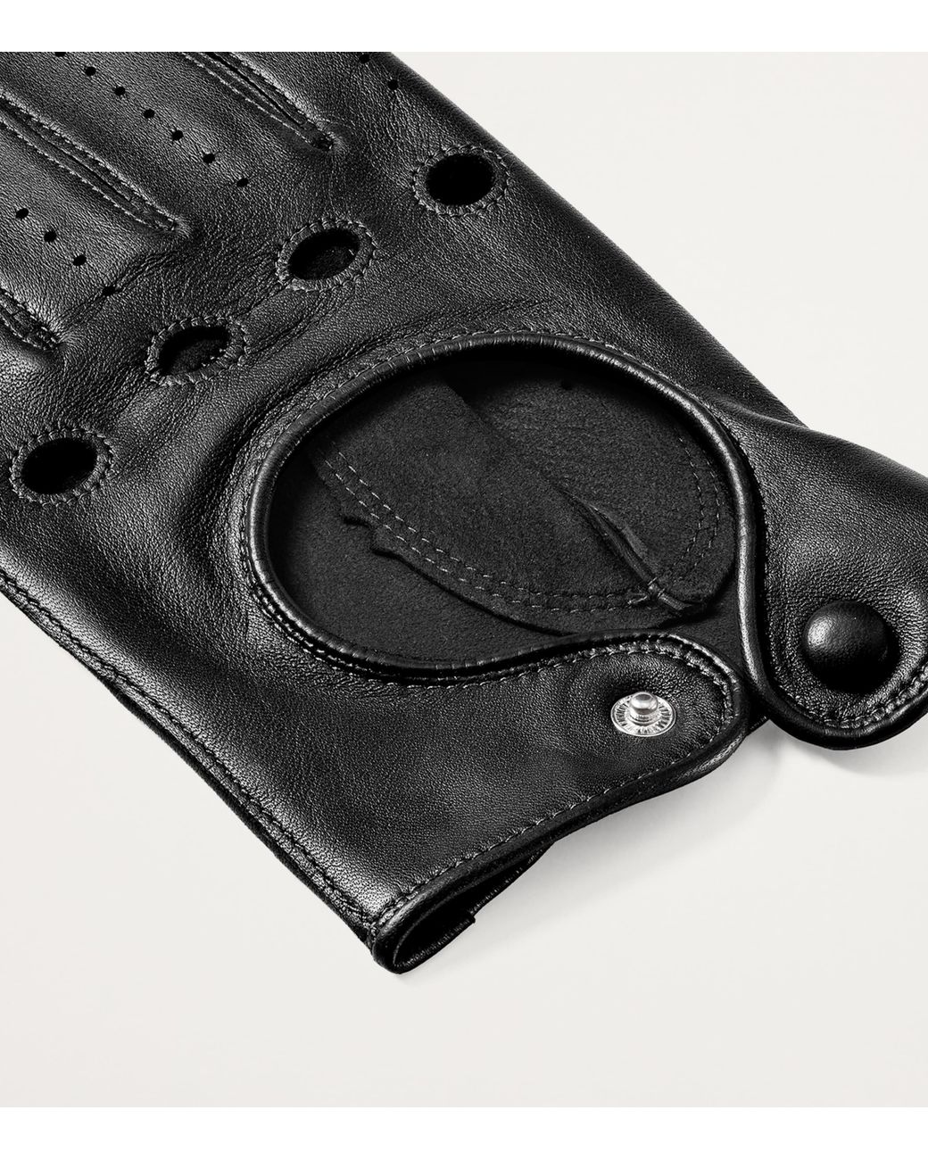 Aspinal Black Nappa Leather Driving Gloves for men