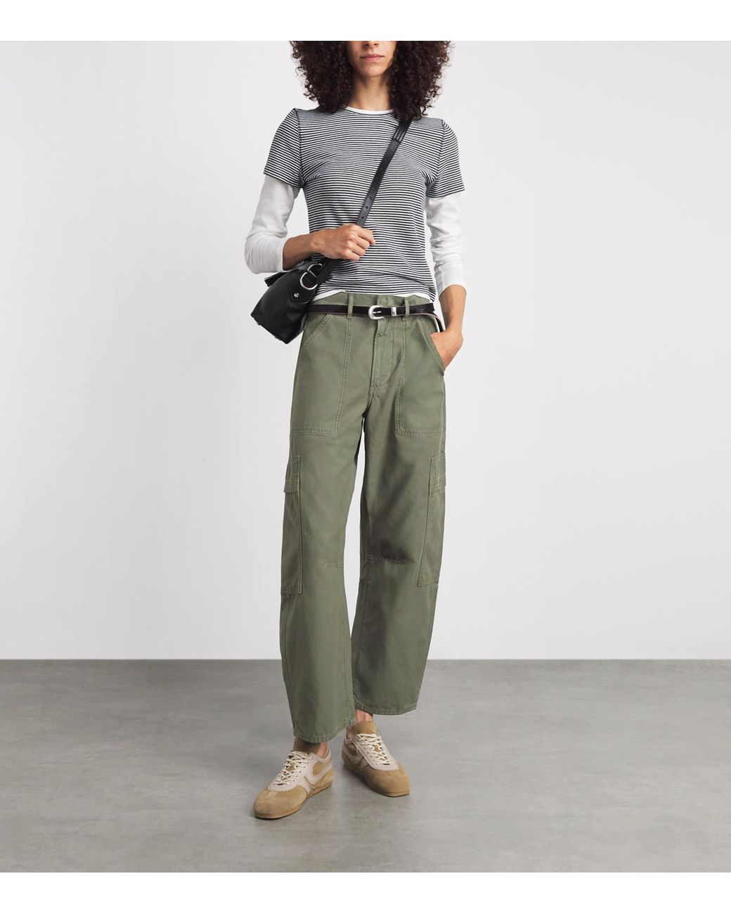 Citizens of Humanity Green Cotton Patch-Pocket Cargo Trousers
