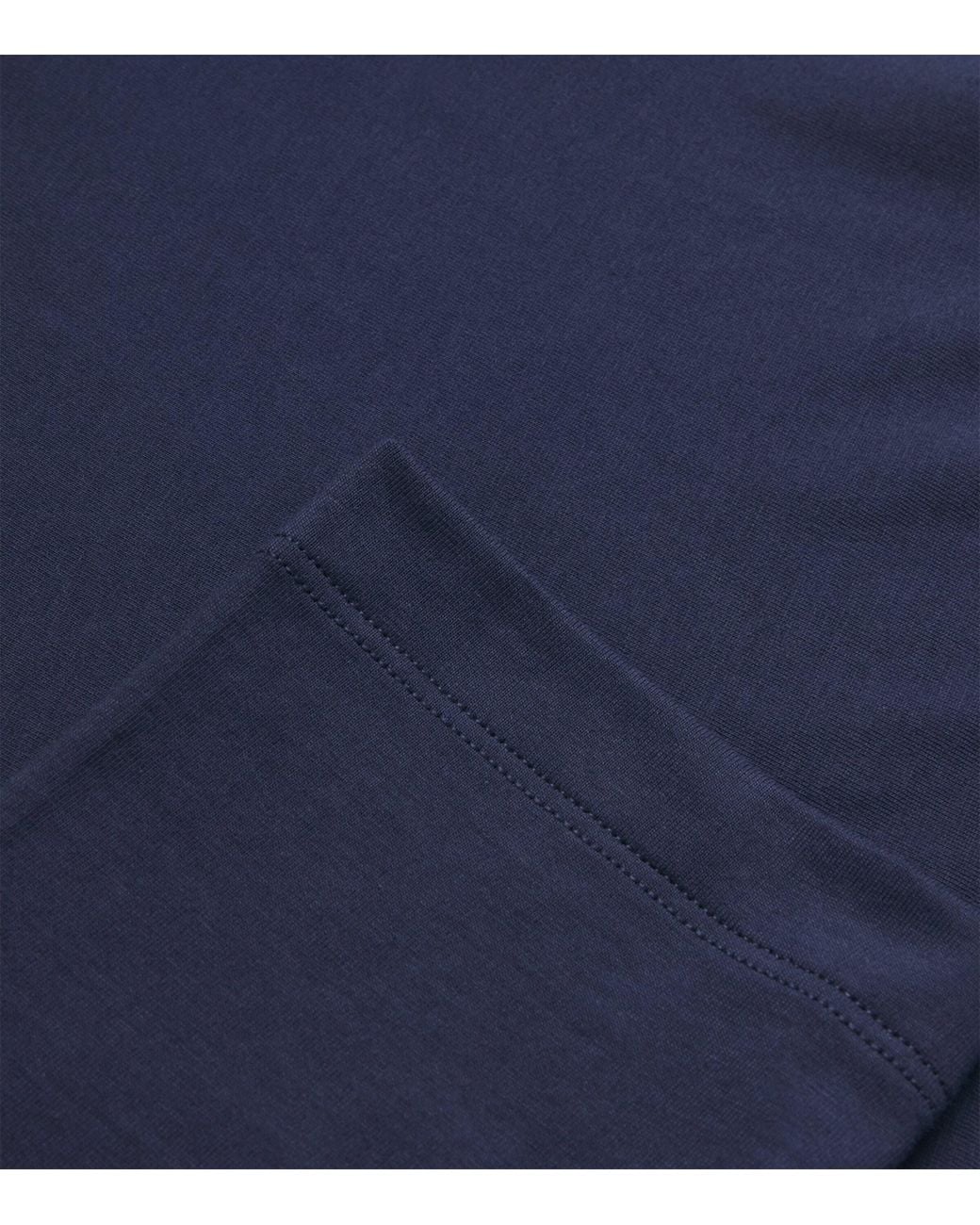 Hanro Blue Cotton Living Long-Sleeve T-Shirt for men