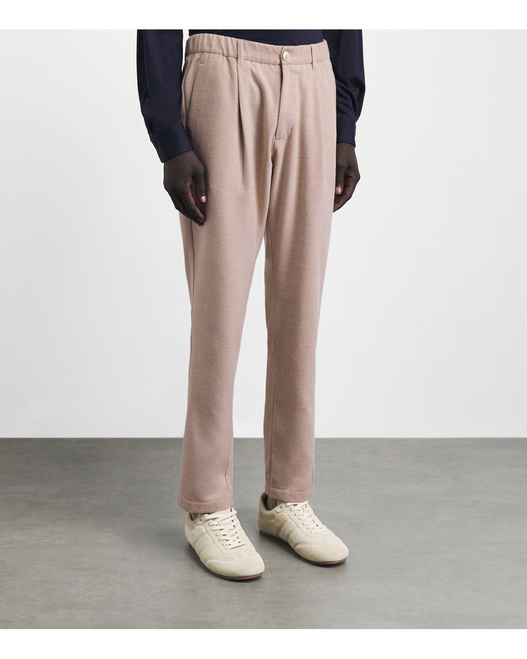 Herno Natural Flannel Pleated Trousers for men