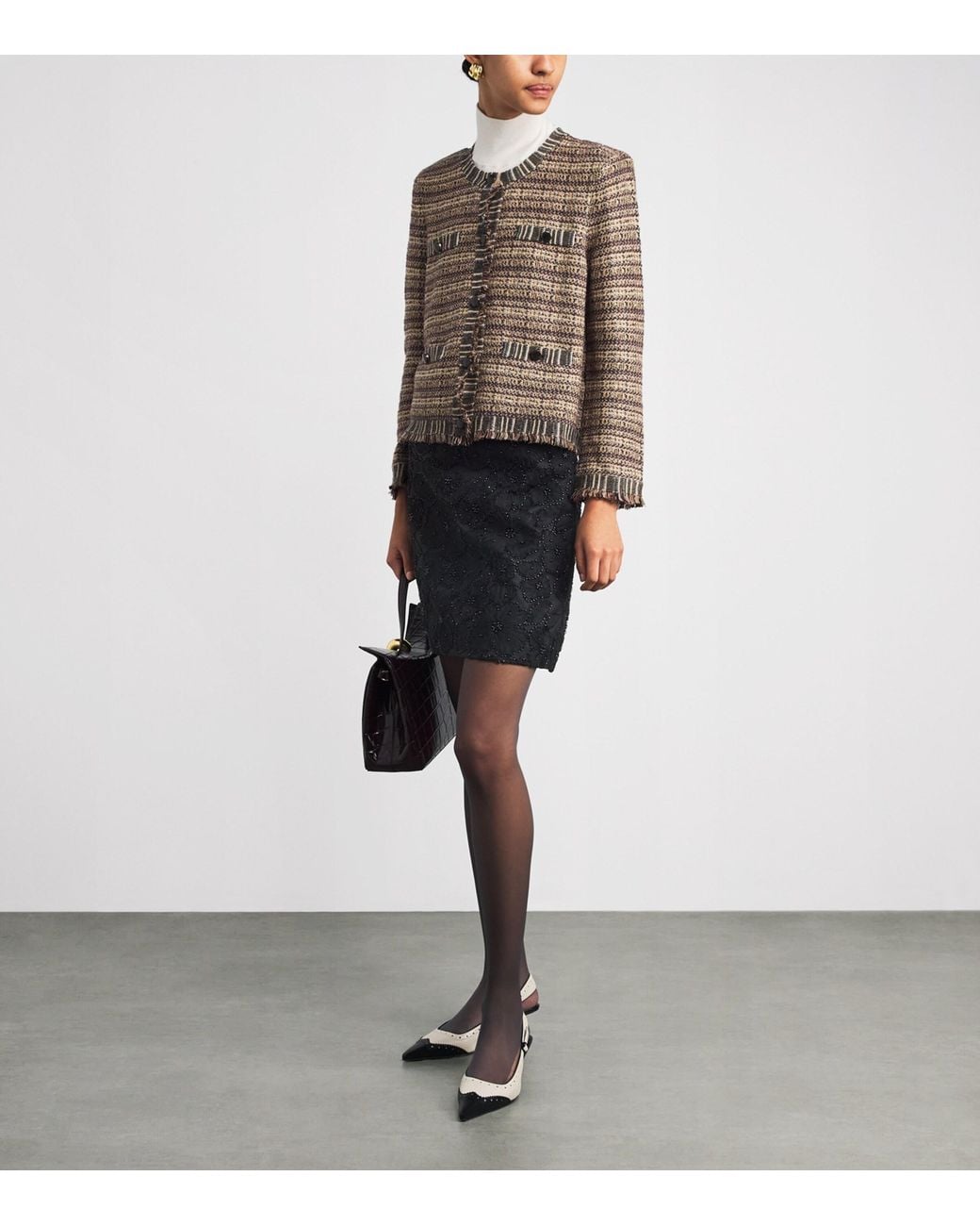 Veronica Beard Black Embellished Olenna Mini Skirt