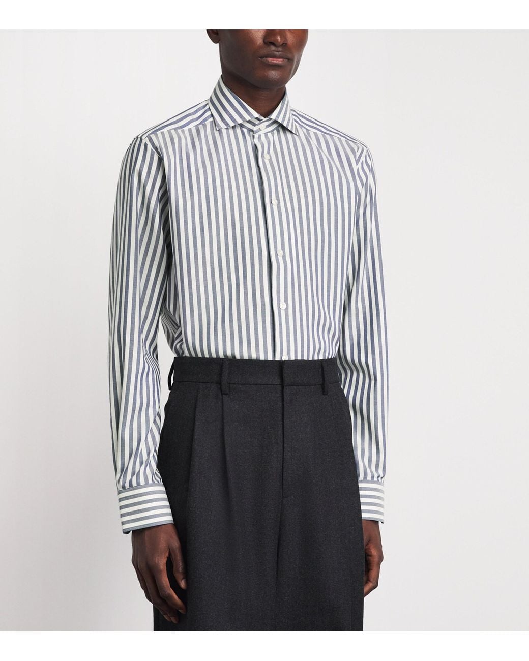 Eton of Sweden Blue Cotton Bengal Stripe Shirt for men