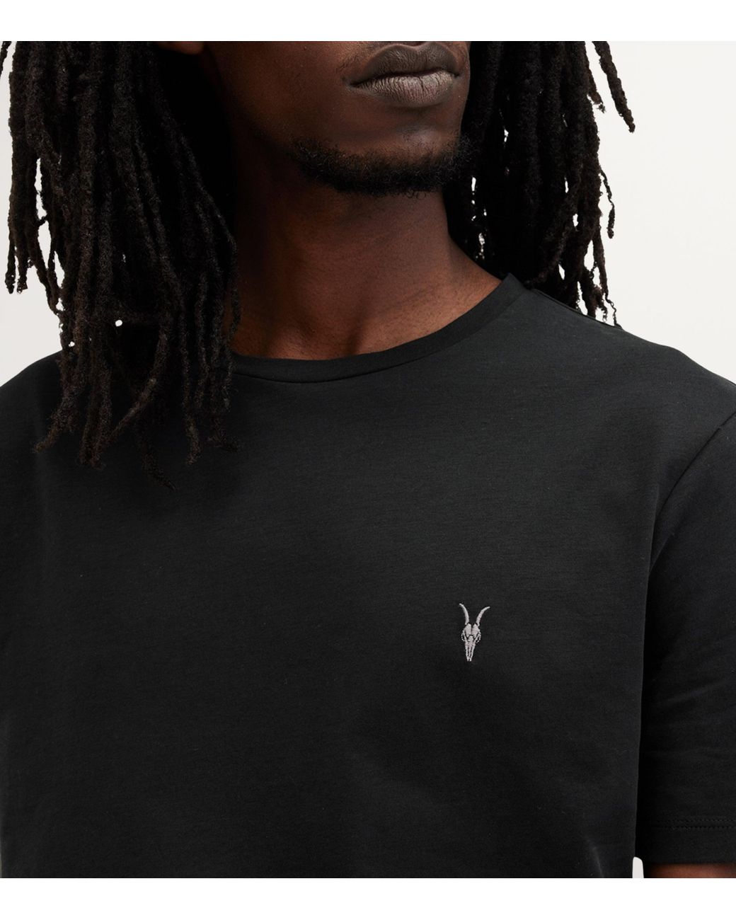AllSaints Black Cotton Brace T-Shirt for men