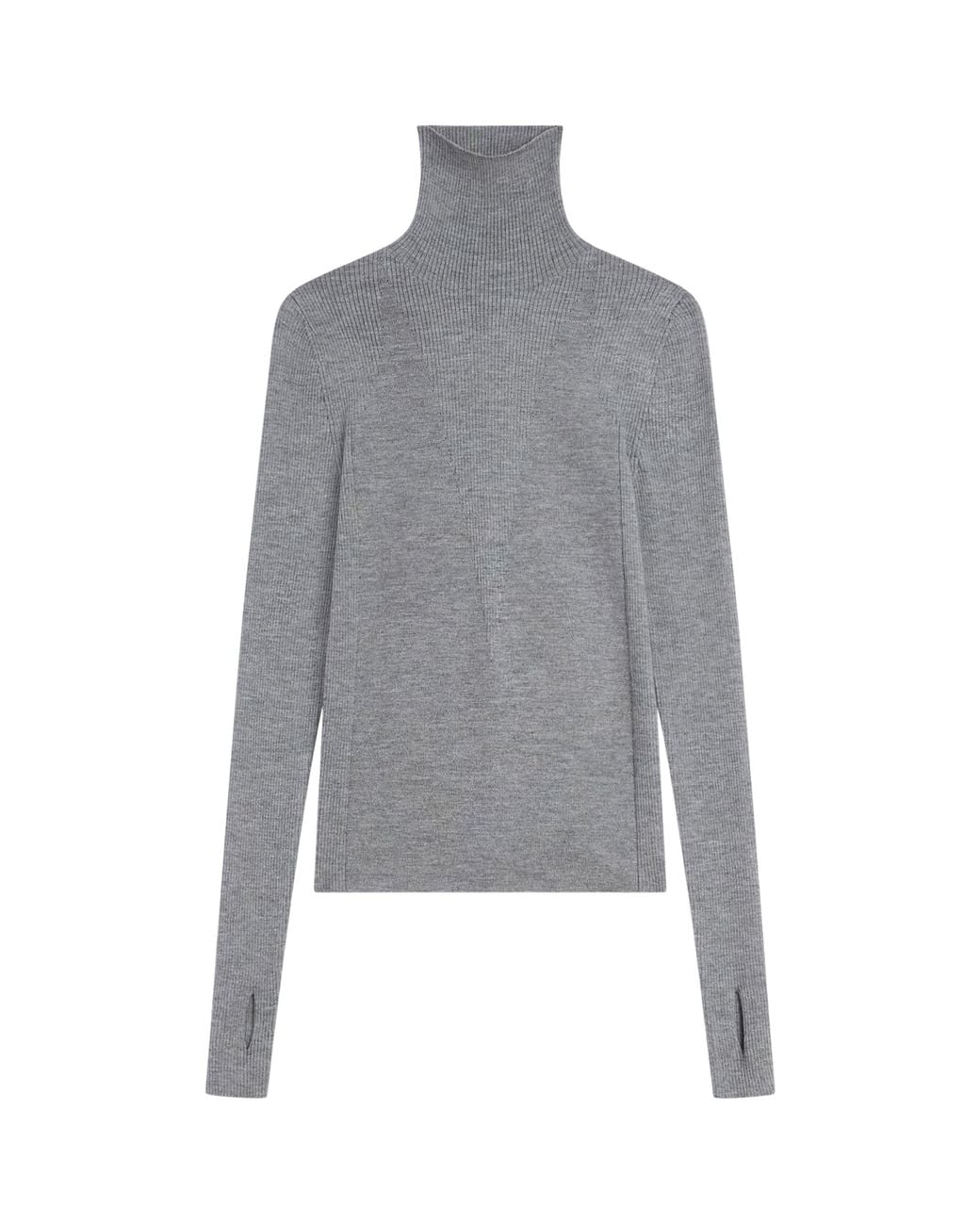 Givenchy Gray Wool-Silk Rollneck Sweater