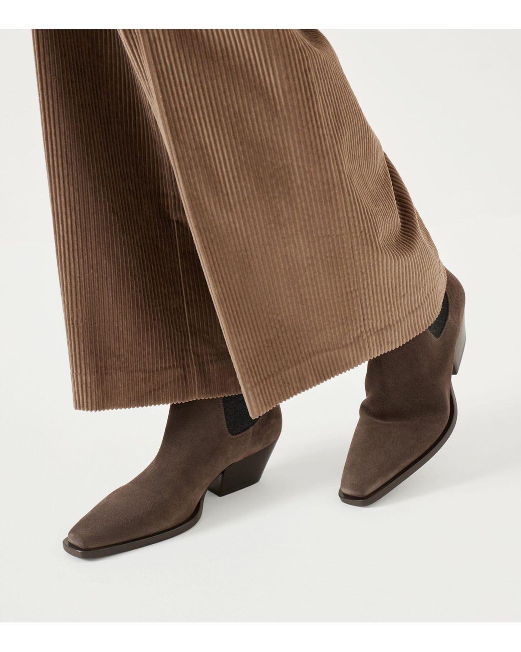 Brunello Cucinelli Brown Suede Chelsea Boots 50