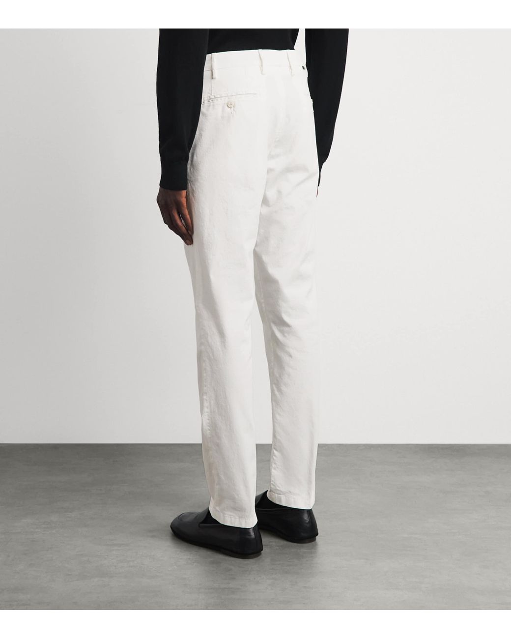 Canali White Straight Chinos for men