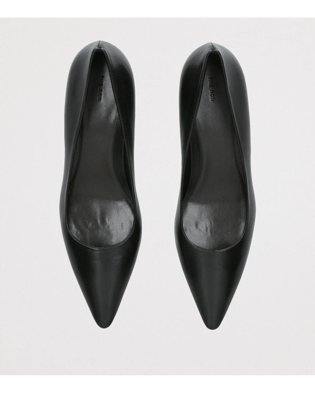 The Row Black Liisa Leather Wedge Pumps 45