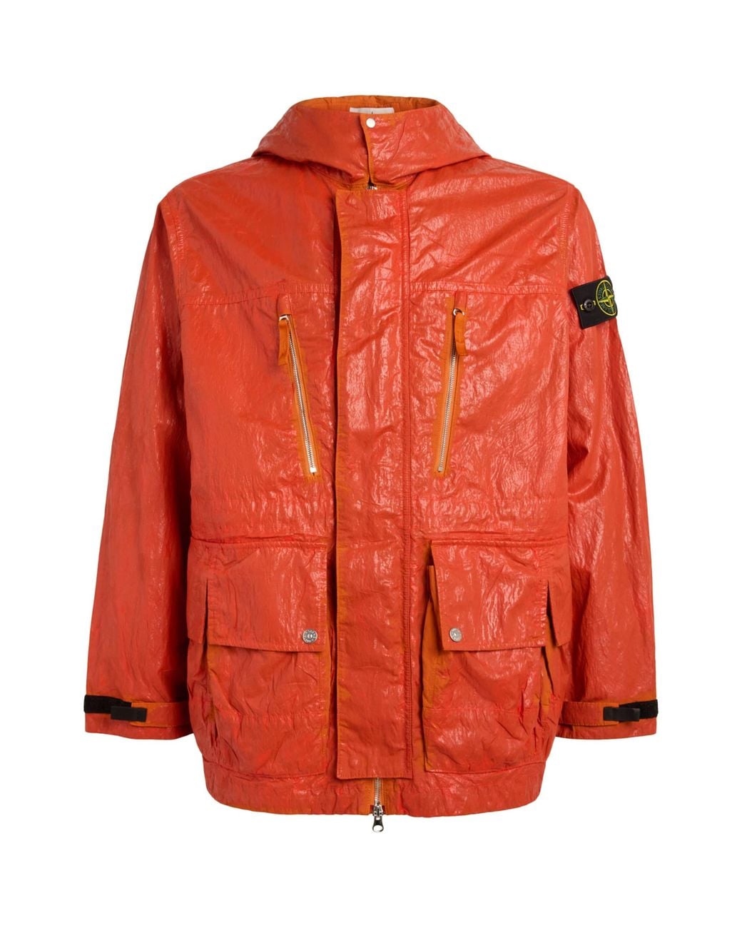 Stone Island Orange Slick Nylon Tela Jacket for men