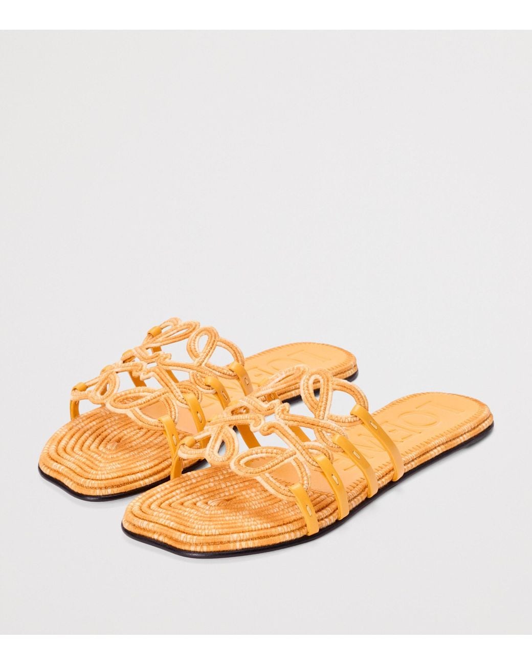 Loewe Orange X Paula's Ibiza Leather Embroidered Petal Anagram Slides