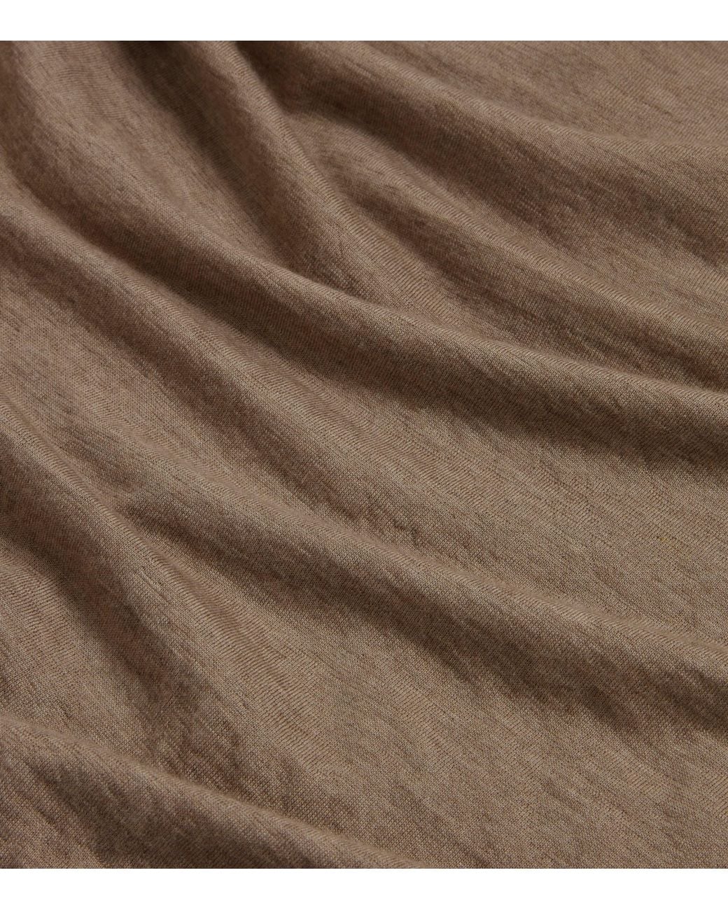 Dunhill Brown Superfine Cashmere Long-Sleeve Polo Shirt for men