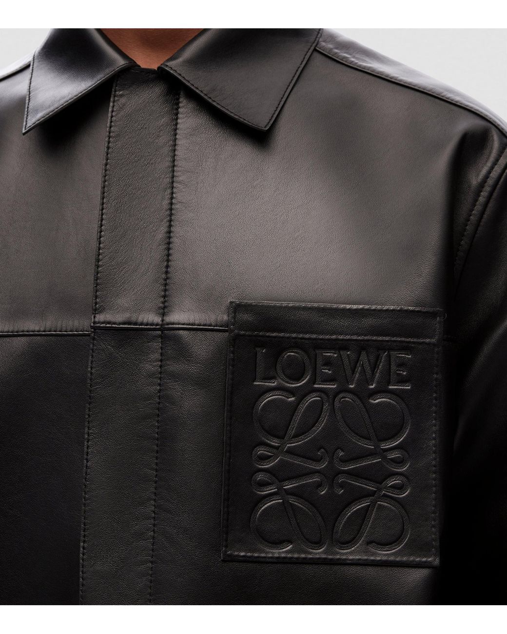 Loewe Black Leather Jacket for men