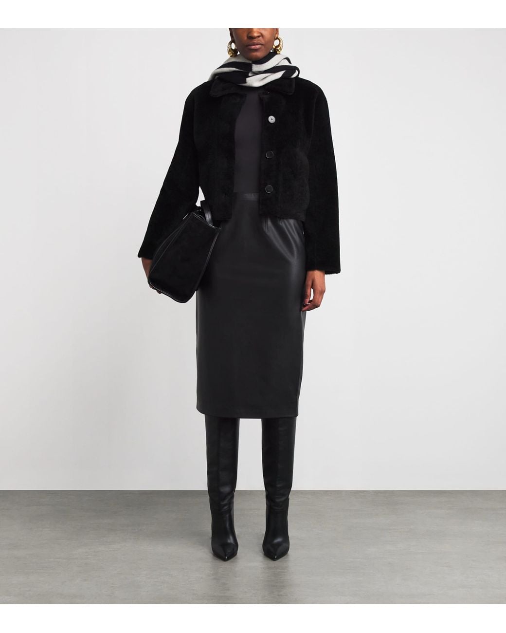 Joseph Black Shearling Reversible Alloway Jacket