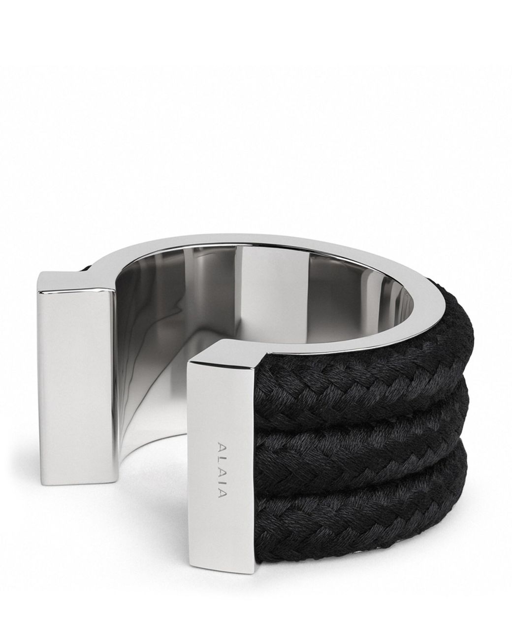 Alaïa Black Braided Cuff Bracelet