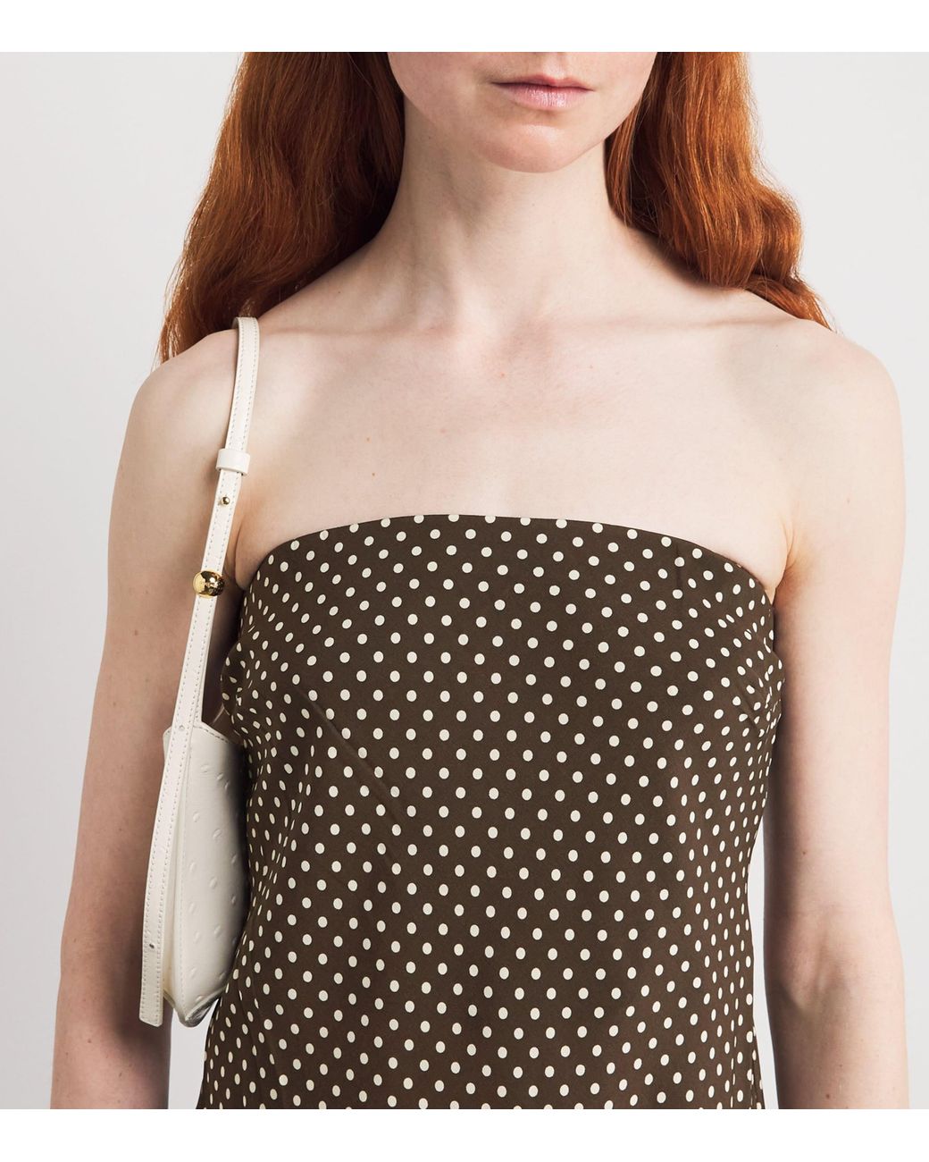 Matteau Brown Silk Polka Dot Maxi Dress