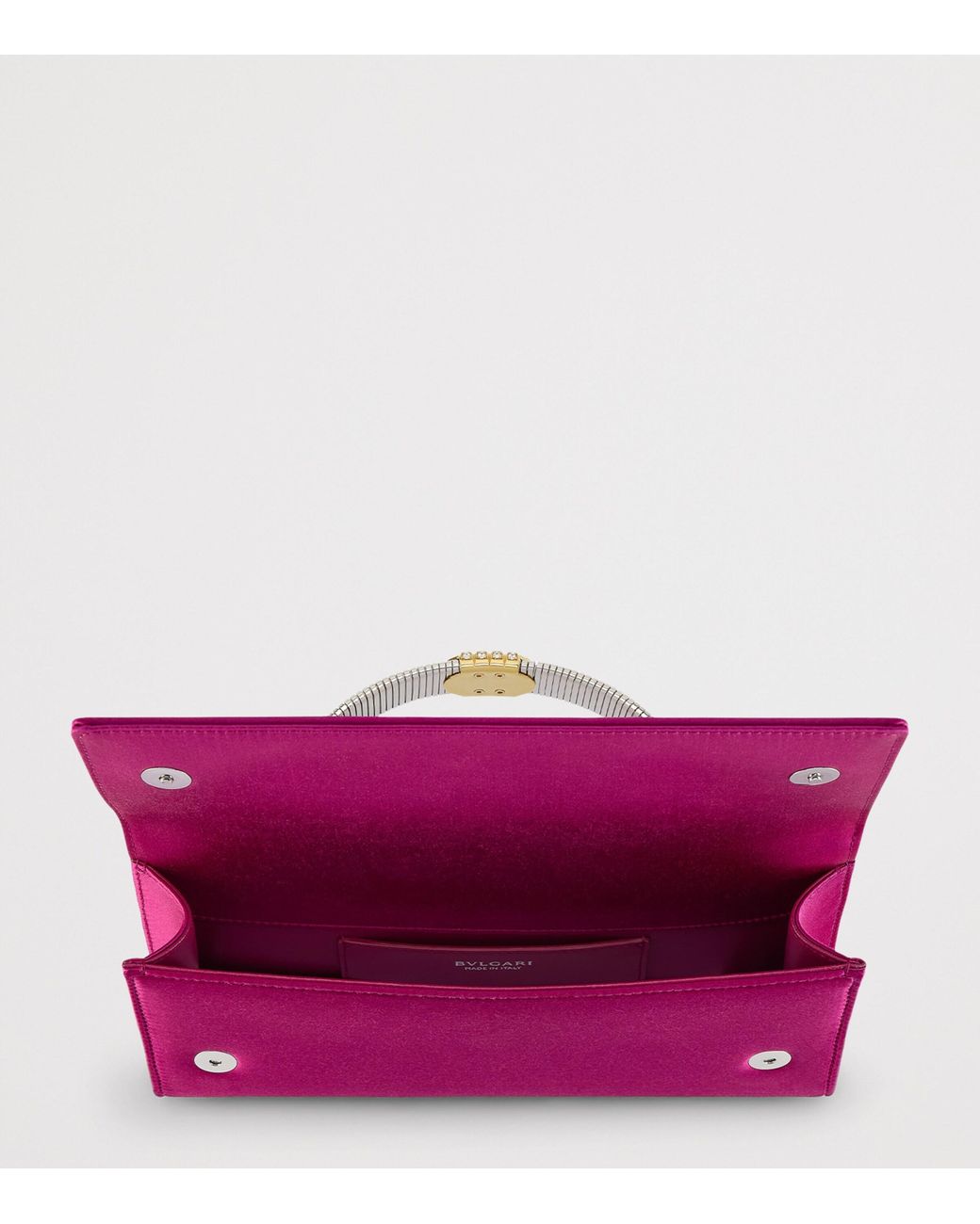 BVLGARI Purple Satin Tubogas Evening Clutch Bag