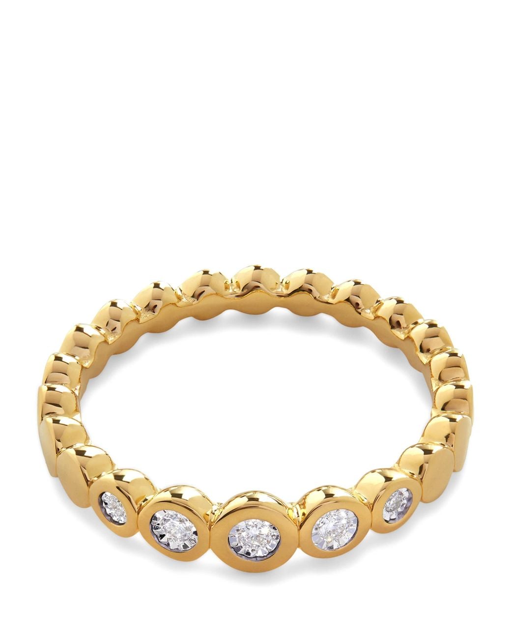 Monica Vinader Metallic Vermeil And Diamond Half Eternity Ring