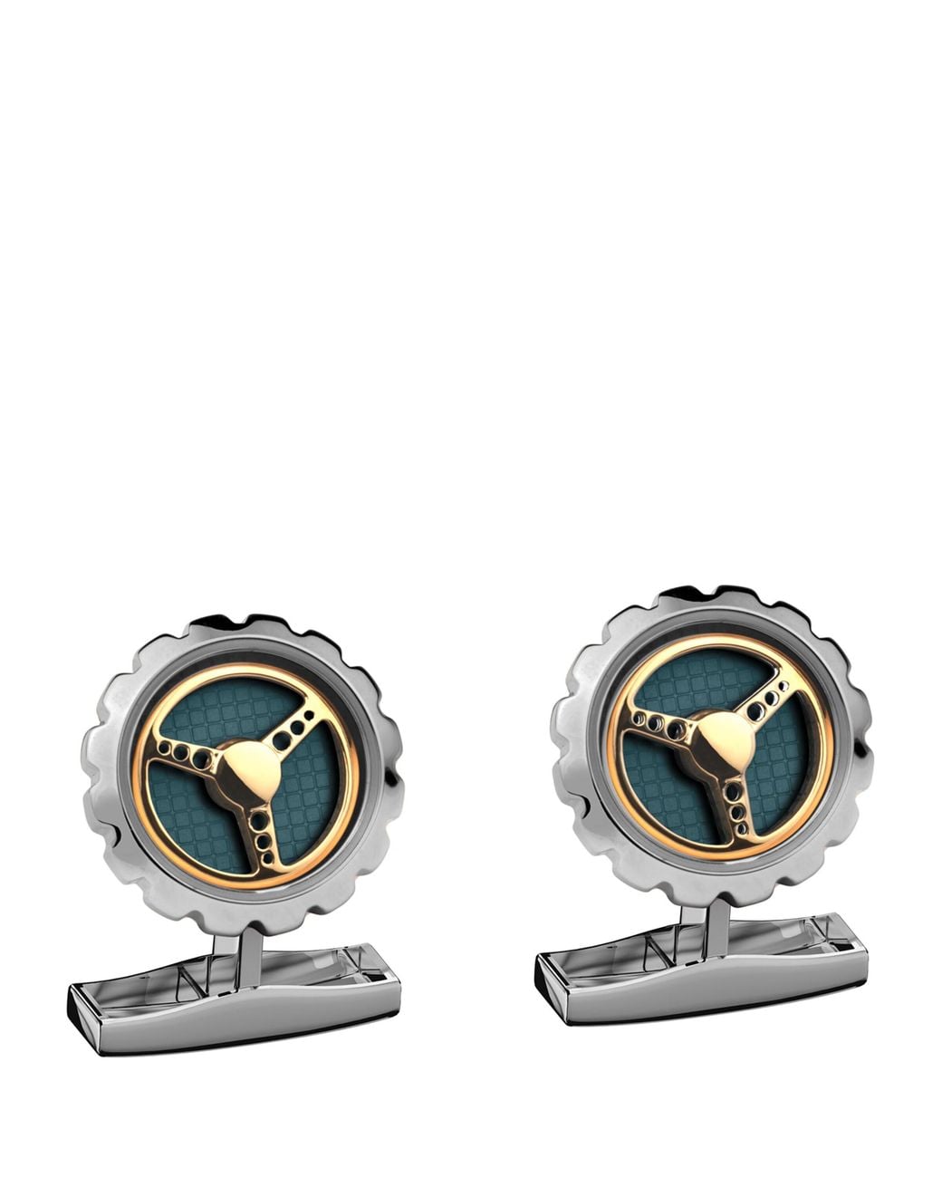 Chopard Green Racing Steering Wheel Cufflinks for men