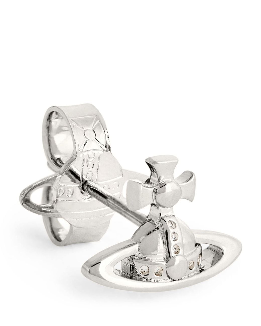 Vivienne Westwood White Lorelei Orb Stud Earrings for men
