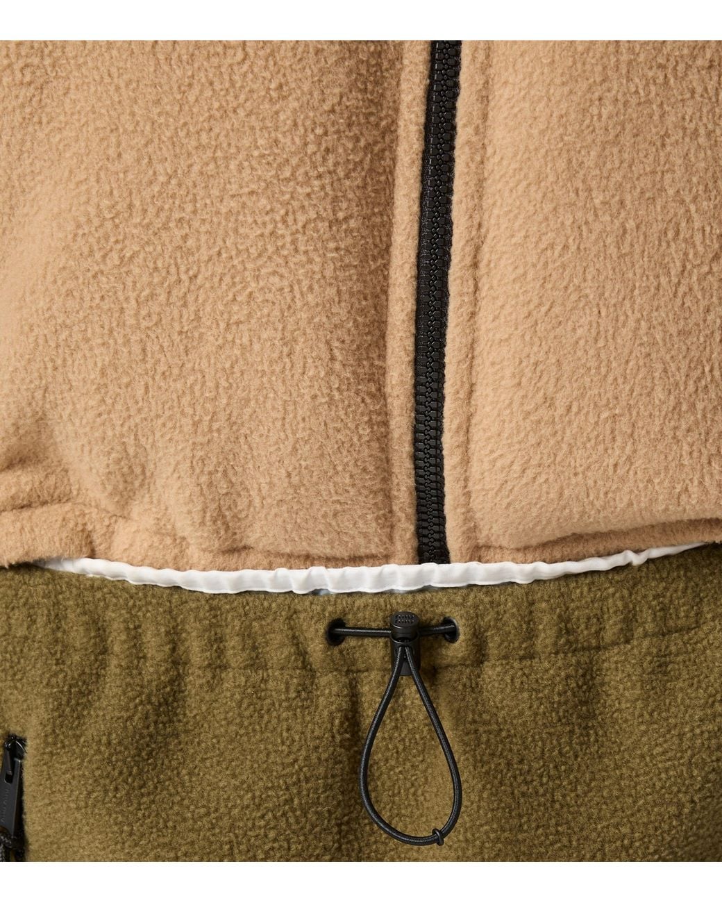 Miu Miu Natural Teddy Funnel-Neck Puffer Jacket