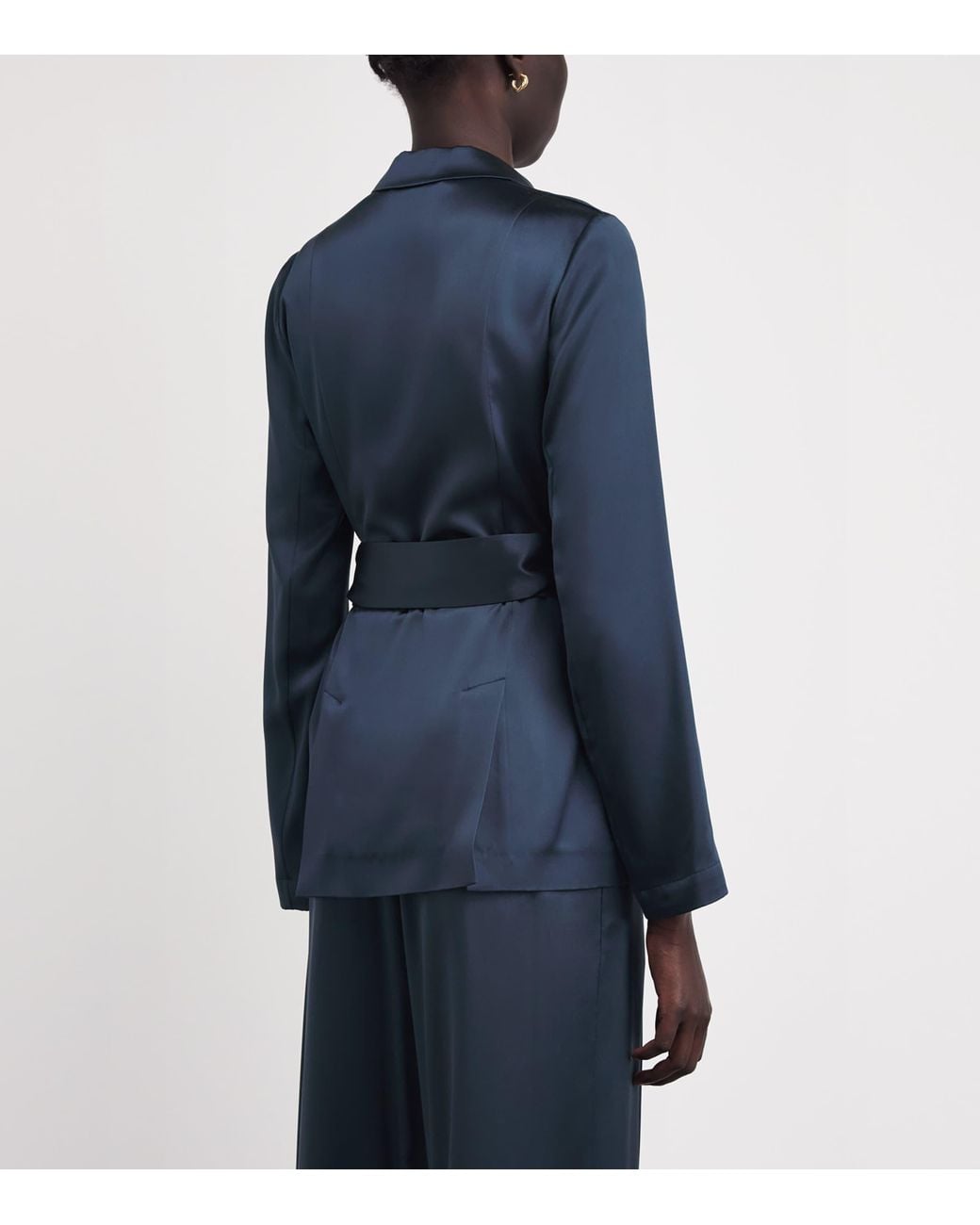 Silk Lacket Sample JOSEPH Silk Satin Archer Jacket in Blue | Lyst