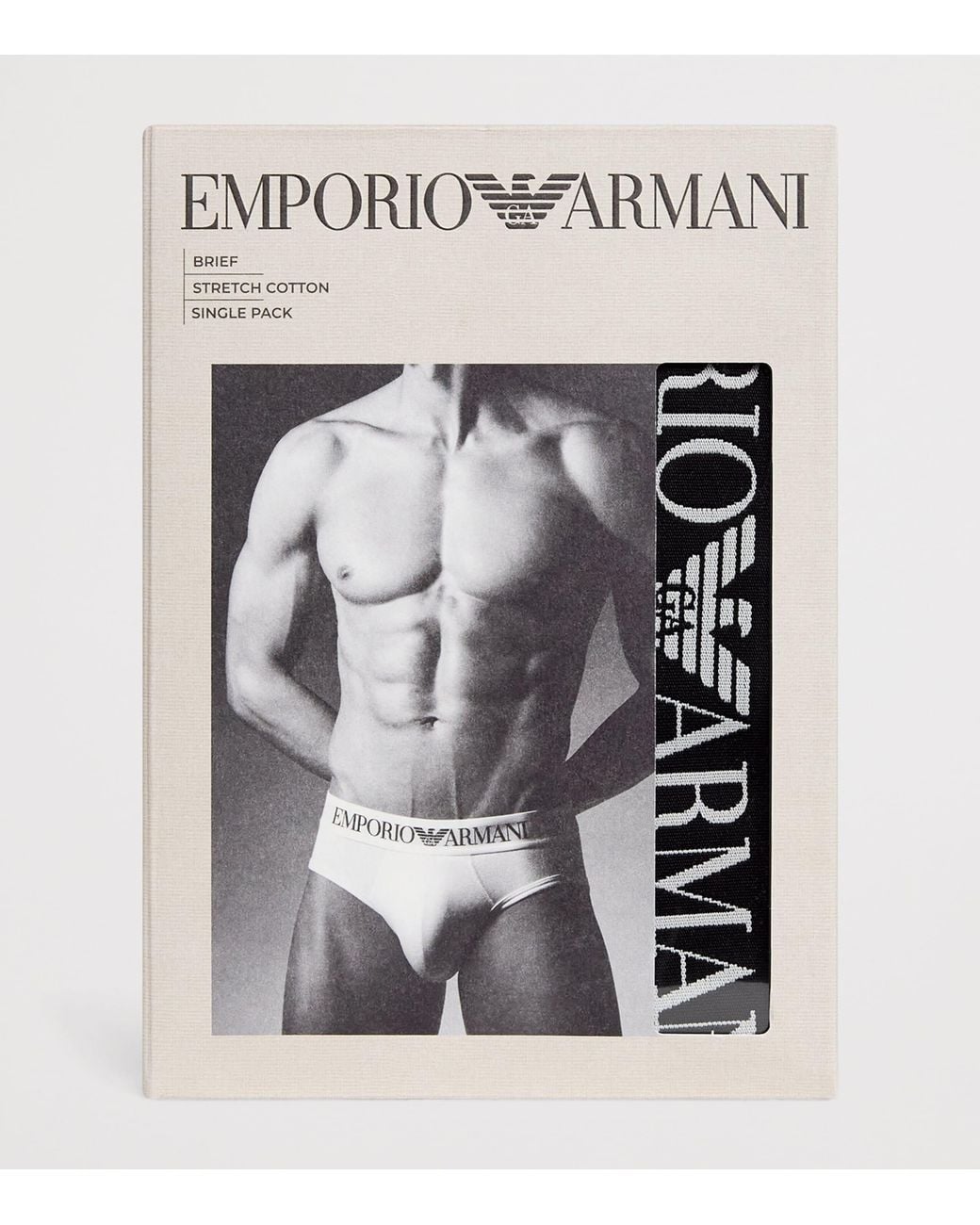 Emporio Armani White Stretch-Cotton Logo Briefs for men