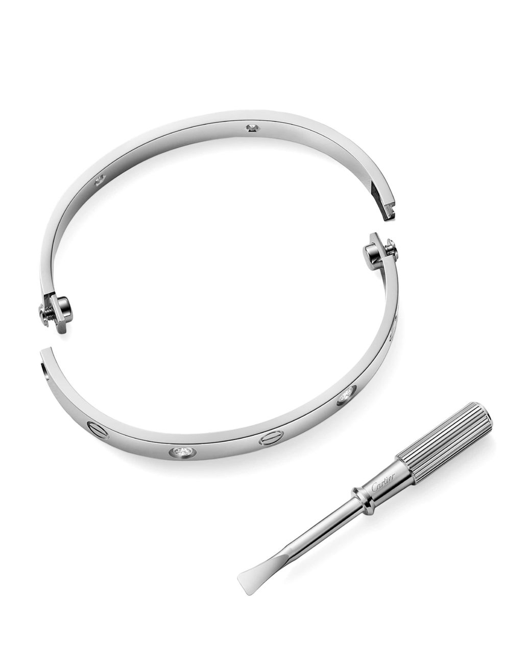 Cartier White Love Classic 4-Diamond Bracelet