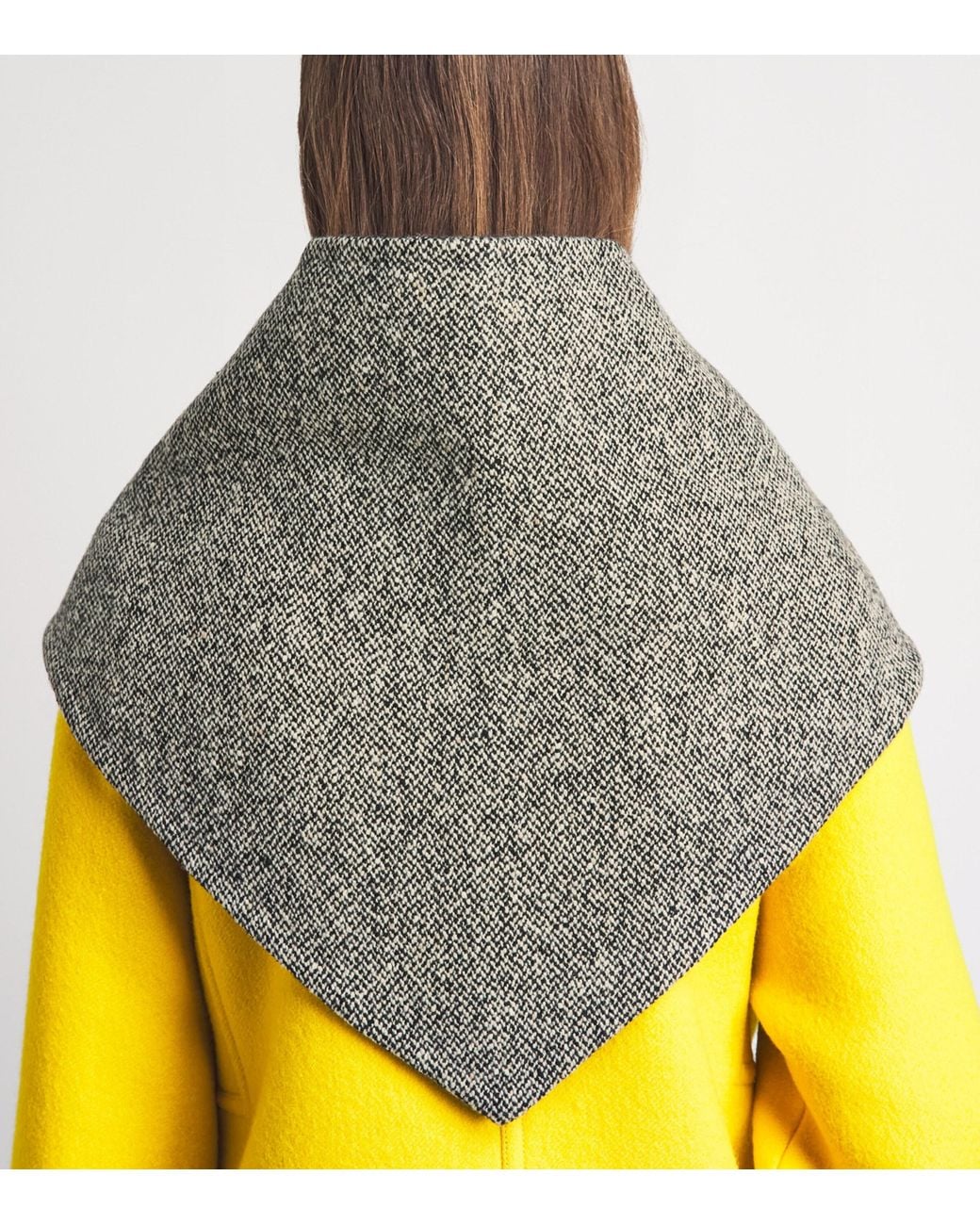 Agnona Gray Wool-Blend Triangle Scarf