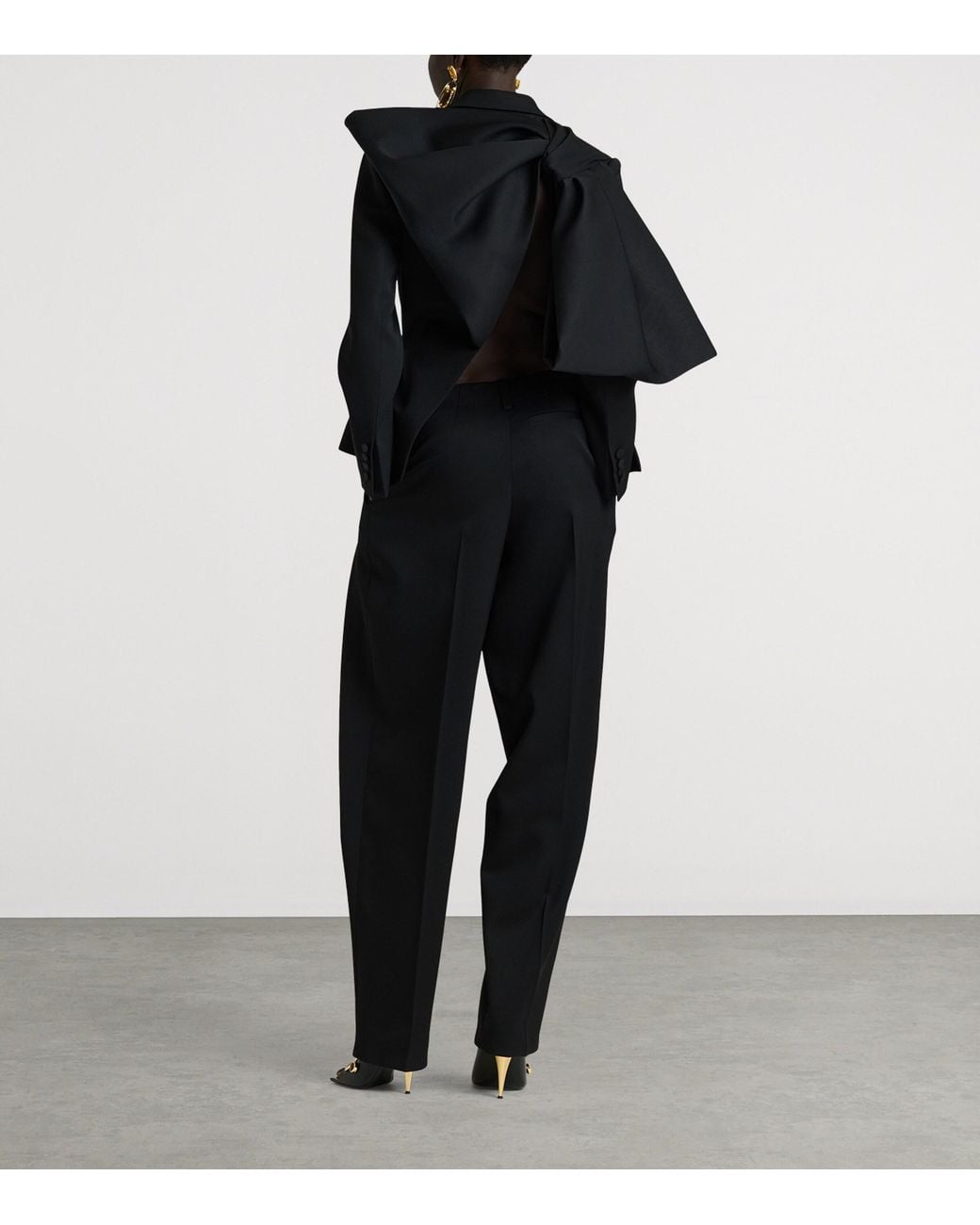 Givenchy Black Wool Bow Slashed Blazer