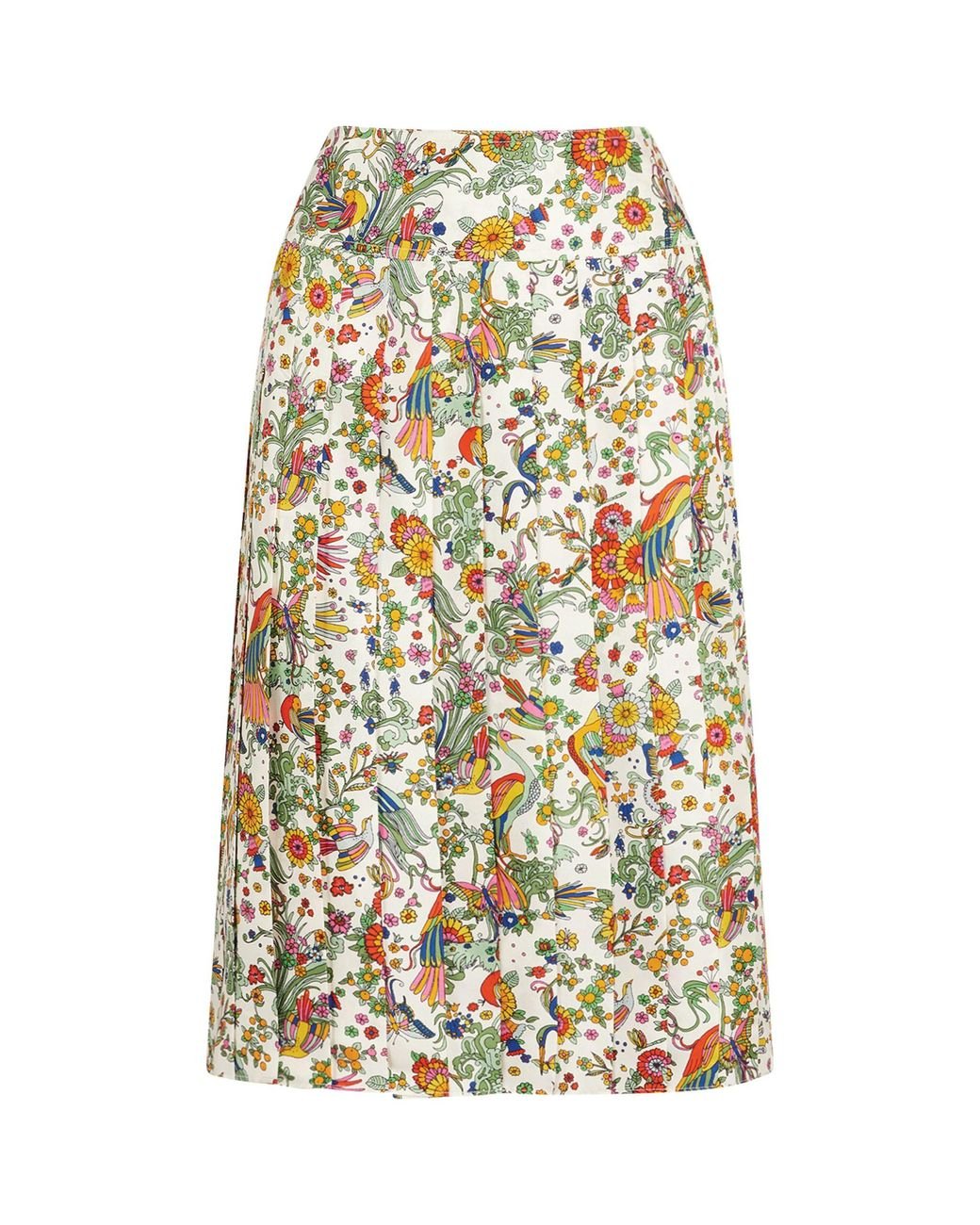 Tory Burch Silk Floral Pleated Skirt - Lyst