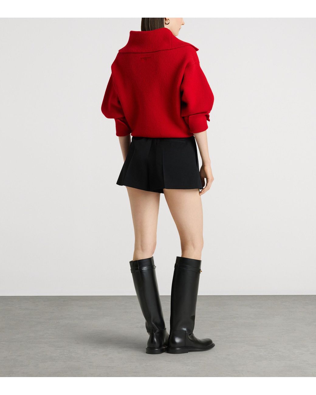 Givenchy Black Leather Knee-High Riding Boots