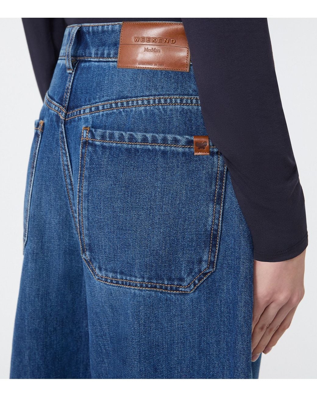 Weekend by Maxmara Blue High-Rise Wide-Leg Jeans