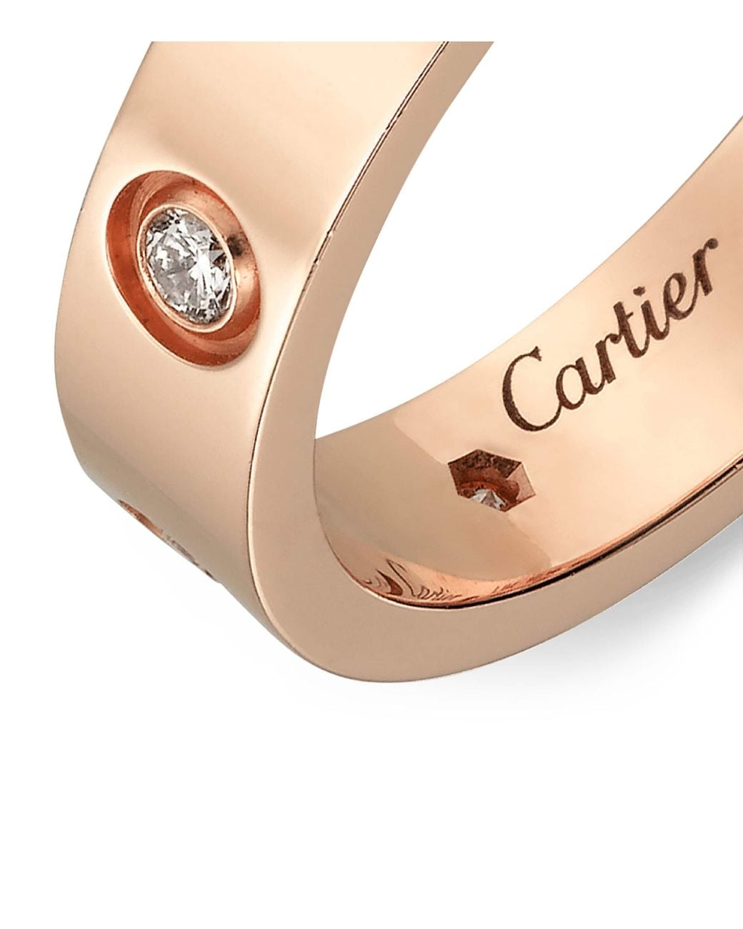 Cartier Pink Rose And Diamond Love Ring