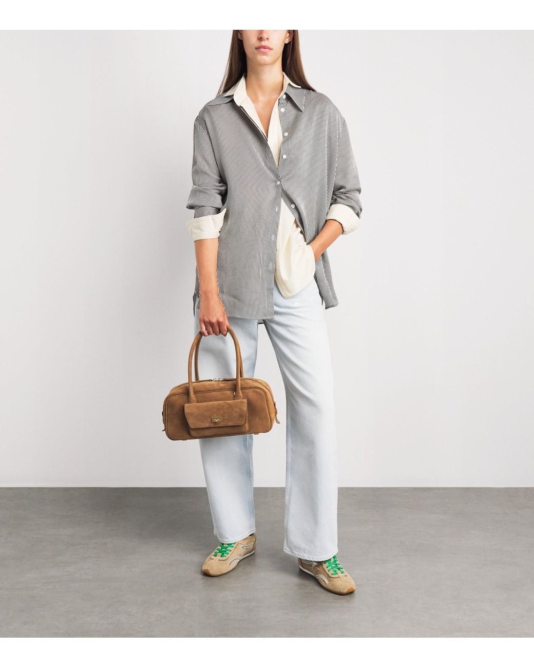 Sandro Brown Suede Ezmehralda Top-Handle Bag