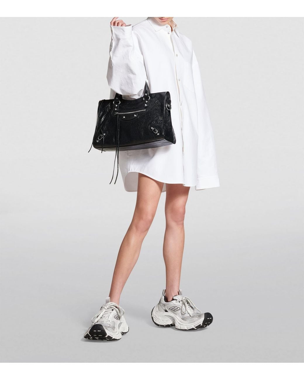 Balenciaga Black Medium Leather Le City Top-Handle Bag