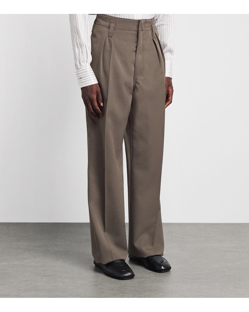 Paul Smith Gray Wool Pleated Trousers for men