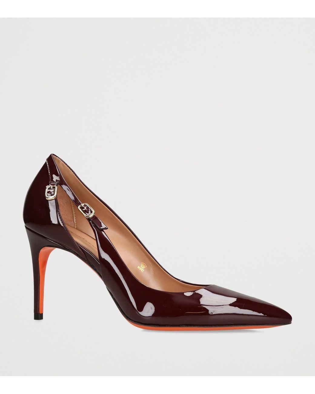 Santoni Brown Patent Leather Audrey Pumps 80